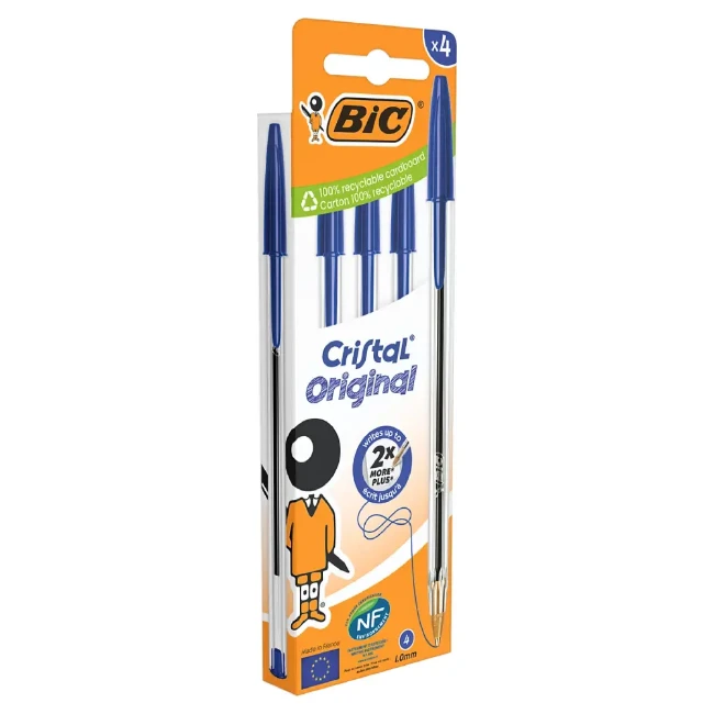 Immagine di 4 Penne a Sfera Cristal Original Blu