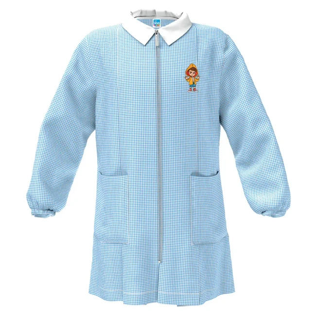 Paniate Siggi Grembiule Asilo Bambino Quadretti Azzurri e