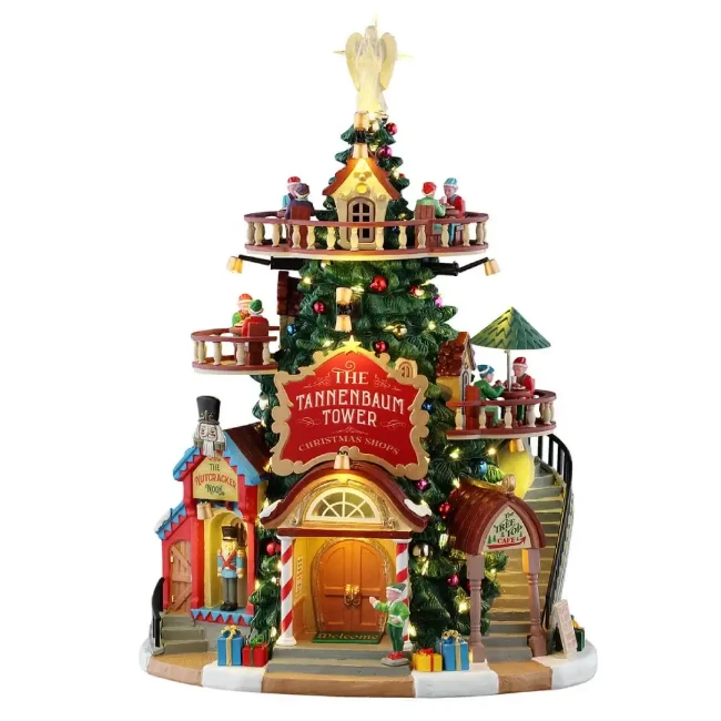 Lemax Christmas Village 05007 – Orologio A Torre Municipale Con Luci LED – Funziona A Batteria – Per Villaggio Natalizio