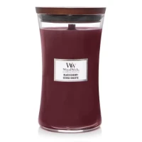 Immagine di Woodwick Candela Grande con Stoppino Scoppiettante Black Cherry 130 Ore