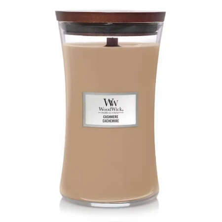Immagine di Woodwick Candela Grande con Stoppino Scoppiettante Cashmere 130 Ore
