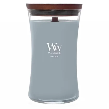 Immagine di Woodwick Candela Grande con Stoppino Scoppiettante Terra Haze 130 Ore
