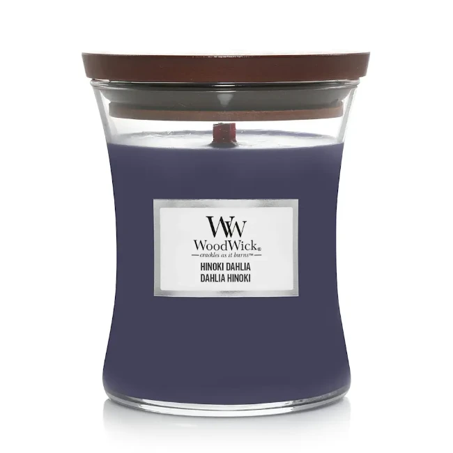Immagine di Woodwick Candela Media Hinoki Dahlia 60 Ore