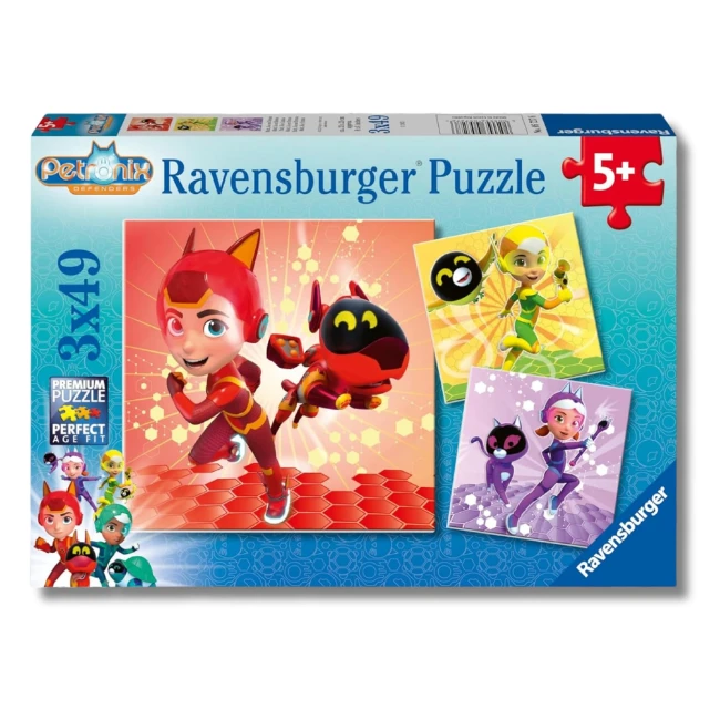 Ravensburger Puzzles Petronix Defenders - Confezioni da 3 Puzzle da 49 Pezzi 