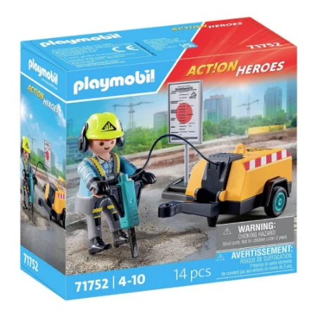 Playmobil City Action Lavoratore con Martello Pneumatico 71752