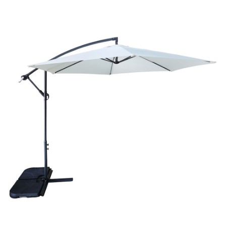 Ombrellone Luino a Sbalzo Palo Laterale Grigio 300 cm Telo Ecrù