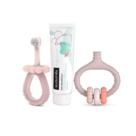 Immagine di Suavinex Set Igiene Orale Neonato in Silicone con Massaggiagengive, Spazzolino e Dentifricio 0-6 Anni