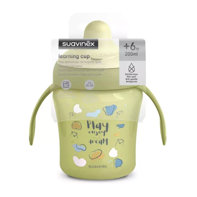 Bicchiere Antigoccia Suavinex 360° - 340ml, Con Manici, Per Bambini Da 12 Mesi, Rosa Forest - Foto 6