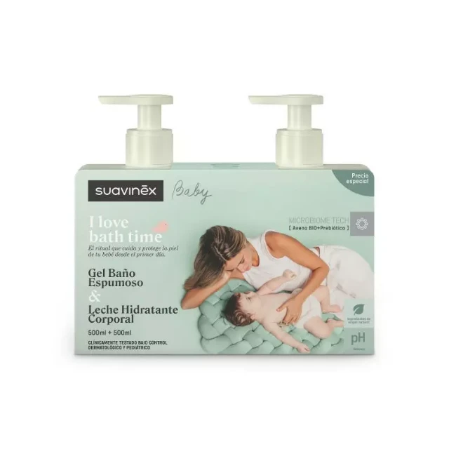 Immagine di Suavinex Bipack Bagnoschiuma Gel 500ml e Latte Corpo Idratante 500ml
