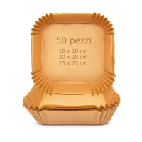 Immagine di Carta Forno Quadrata per Friggitrice ad Aria Delicia - 50 Pezzi
