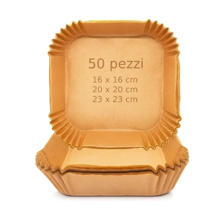 Immagine di Carta Forno Quadrata per Friggitrice ad Aria Delicia - 50 Pezzi