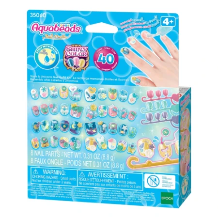 Aquabeads Nail Refill Kit  - Stelle e Unicorn