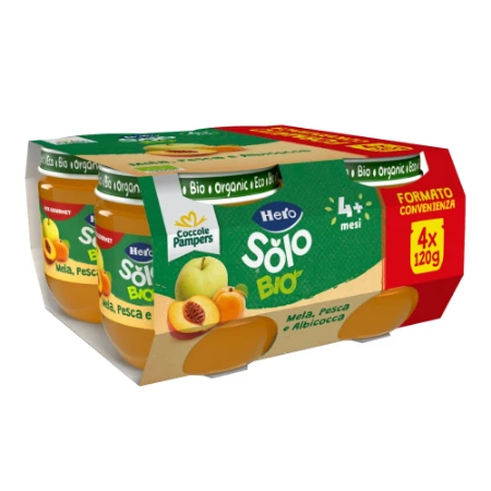 Immagine di Hero Solo Omogeneizzato Mela Pesca Albicocca 4 x 120gr