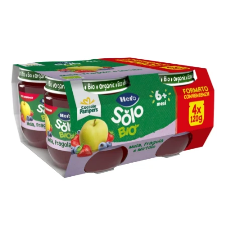 Immagine di Hero Solo Omogeneizzato Mela Fragola Mirtillo 4 x 120gr