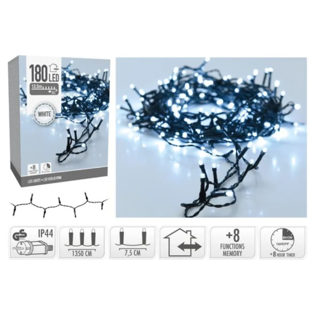 Immagine di Catena di Luci 180 LED Bianco Freddo con Gioco di Luci