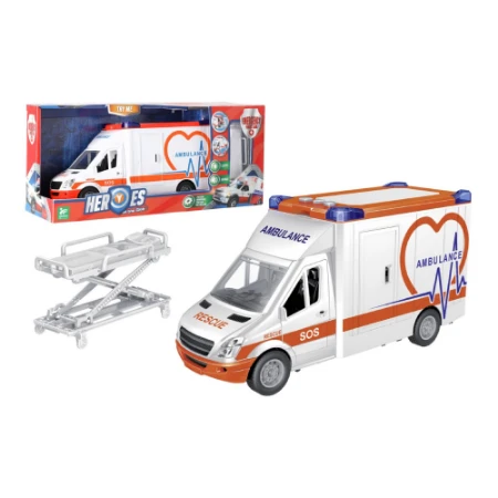 Ambulanza con Frizione e Carrello con Luci e Suoni