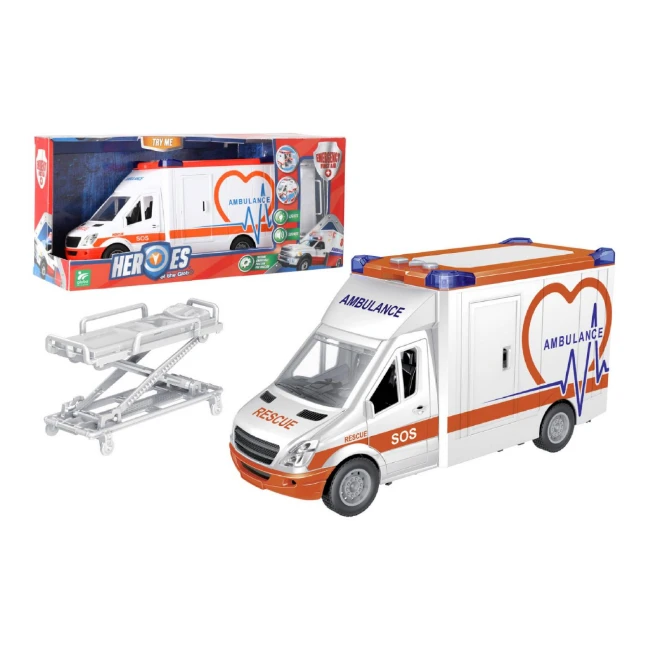 Ambulanza con Frizione e Carrello con Luci e Suoni