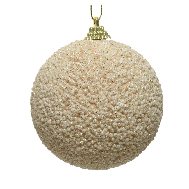 Immagine di Pallina Natalizia 10 cm Perla con Decorazione Glitter