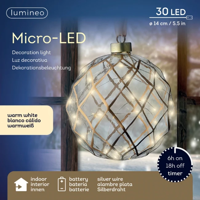 Immagine di Sfera Luminosa Micro LED Ø14 cm Trasparente