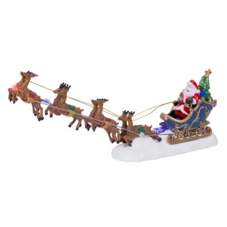 Immagine di Babbo Natale e Renne con Luci LED