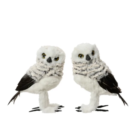 Immagine di Gufo Decorativo con Piume 16 cm
