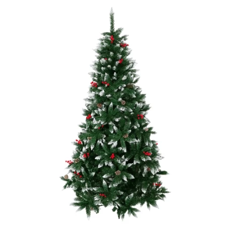 Immagine di Albero di Natale Innevato con Pigne e Bacche 180 cm