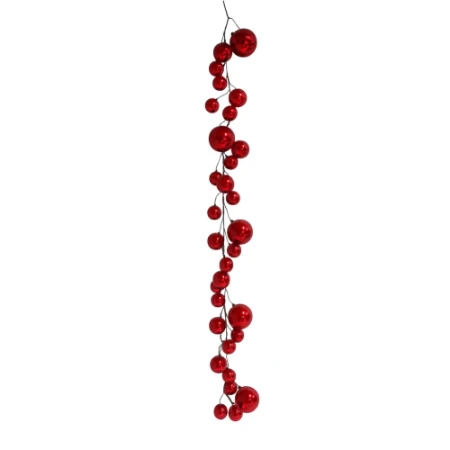 Immagine di Ghirlanda Natalizia con 31 Palline Rosse 210 cm