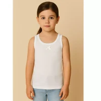 Immagine di Set 3 Canotte Bambina con Fiocco in Cotone - Taglie Assortite