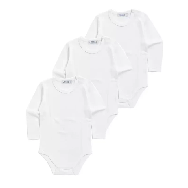 Immagine di Set 3 Body Manica Lunga Unisex in Doppio Cotone - Taglia Assortita