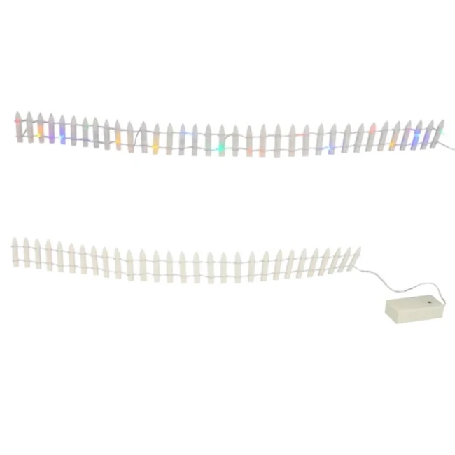 Immagine di Steccato Bianco con Luci a Batteria 60 cm
