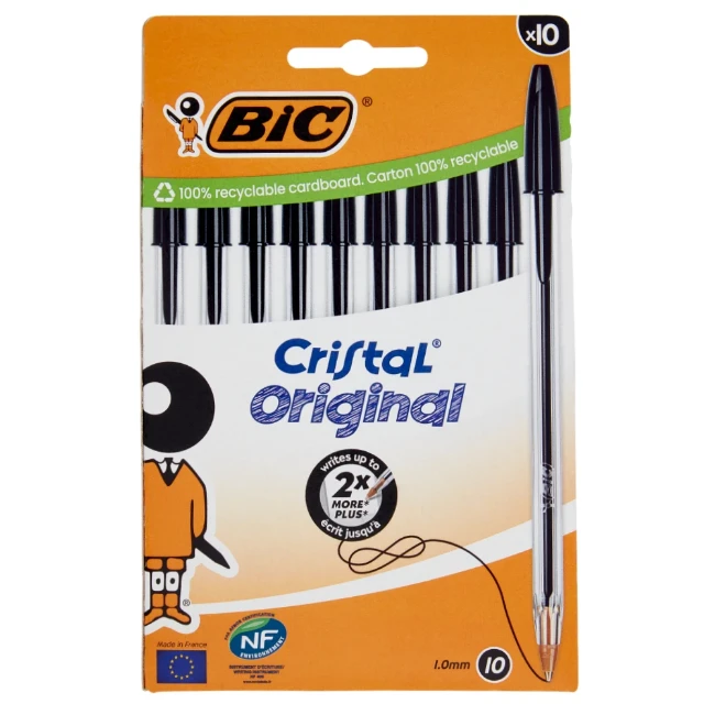 Immagine di 10 Penne a Sfera Cristal Medium Original Nero