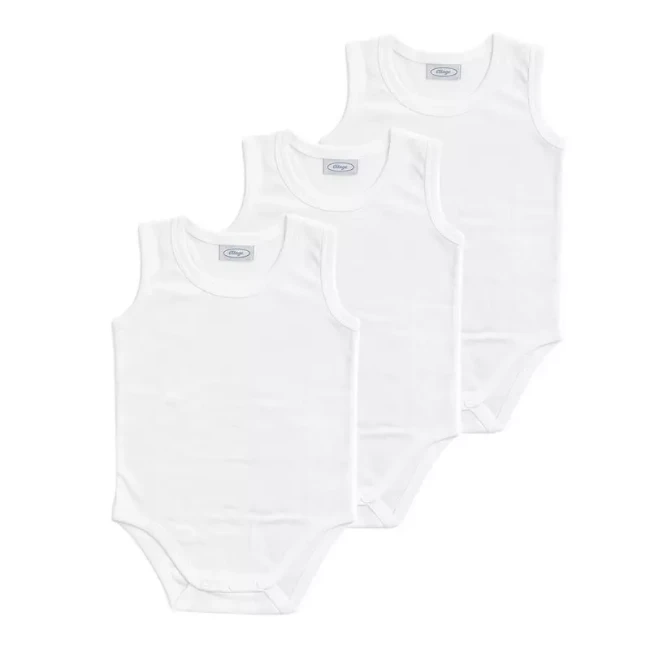 Immagine di Set 3 Body Smanicato Unisex Basic in Cotone - Taglia Assortita