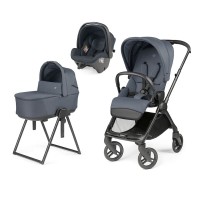 Immagine di Peg Perego Trio Switch - Passeggino con Maniglione Reversibile, Navicella Pieghevole Flex e Seggiolino Primo Viaggio SLK