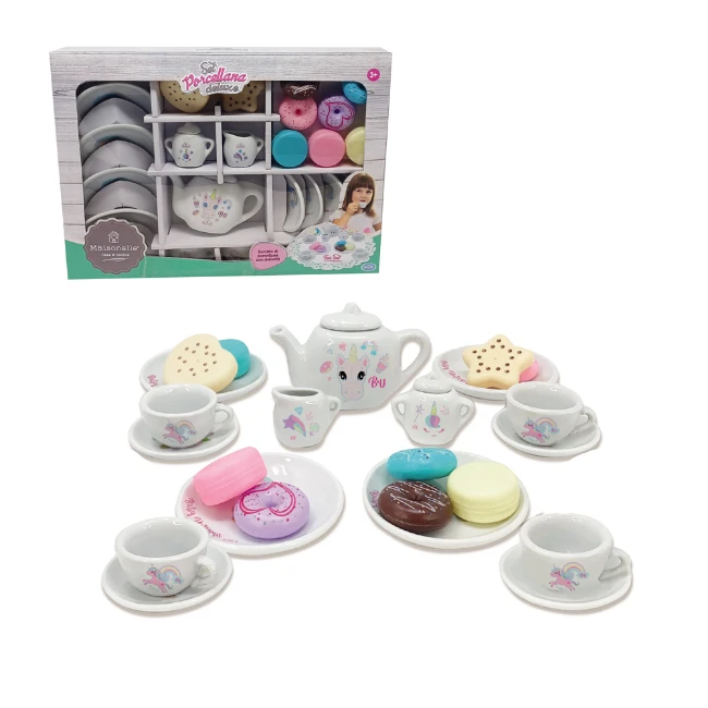 Maisonelle Playset Porcellana Deluxe da Tè con Pasticcini e 25 Pezzi