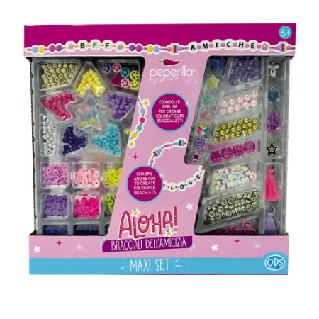 Peperilla Aloha Maxi Set Bracciali dell'amicizia Perline con Accessori