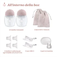 Immagine di Chicco Tiralatte Indossabile Senza Fili con Doppi Riduttori per Coppa inclusi