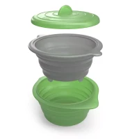 Immagine di Chicco Vaporiera Pieghevole in Silicone con Coperchio e Ciotola 