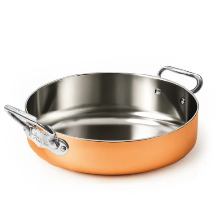 Immagine di Agnelli Tegame in Rame Copper4 con 2 Maniglie Inox