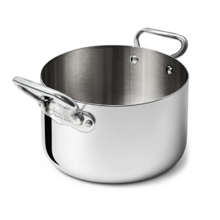 Immagine di Agnelli Casseruola Alta in Aluinox 3Ply Lucido con 2 Maniglie Inox
