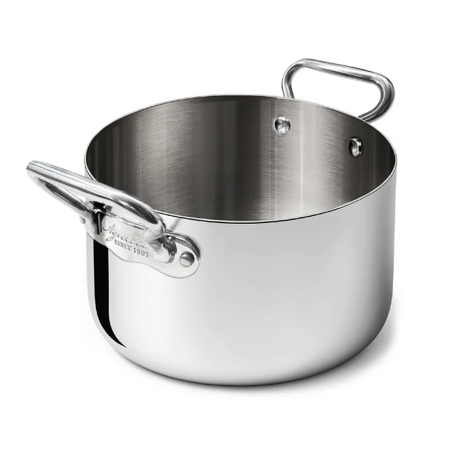 Immagine di Agnelli Casseruola Alta in Aluinox 3Ply Lucido con 2 Maniglie Inox