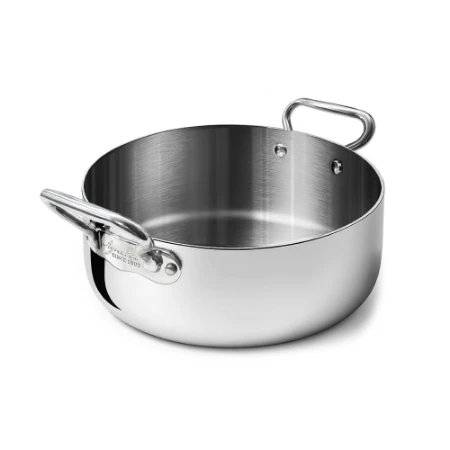 Immagine di Agnelli Casseruola Bassa in Aluinox 3Ply Lucido con 2 Maniglie Inox