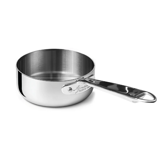 Immagine di Agnelli Casseruola Bassa in Aluinox 3Ply Lucido con 1 Manico Inox