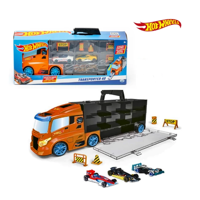Hot Wheels Bisarca con 3 veicoli 40cm