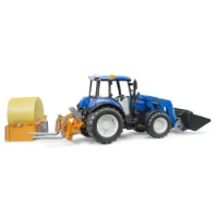 Bruder Trattore New Holland T5.120 con Benna e Balla di Fieno