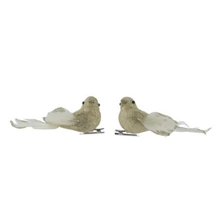 Immagine di Coppia Uccellini in Foam Glitter con Piume