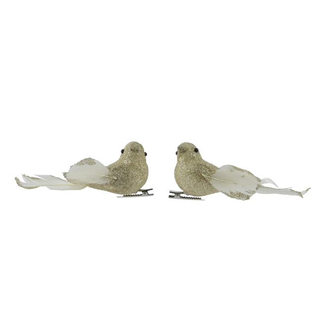 Immagine di Coppia Uccellini in Foam Glitter con Piume