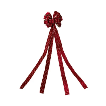 Immagine di Fiocco Puntale per Albero di Natale Rosso con Glitter
