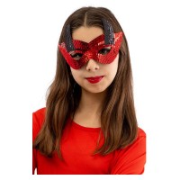 Maschera Diavolo in Tessuto con Paillettes