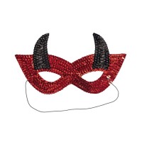 Maschera Diavolo in Tessuto con Paillettes