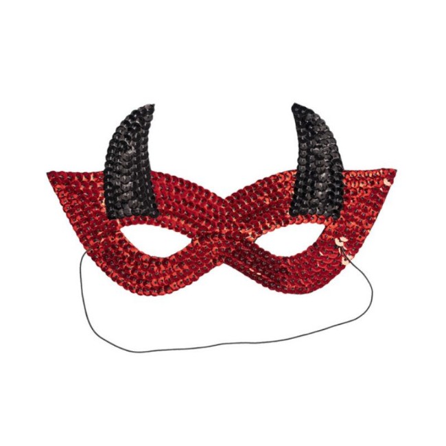 Maschera Diavolo in Tessuto con Paillettes
